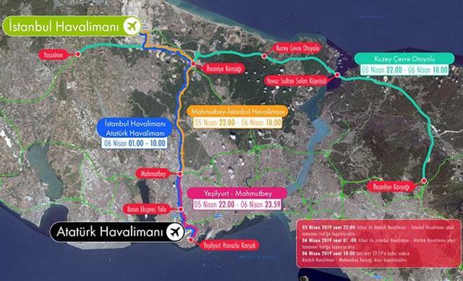 Havalimanı taşınma sürecinde İstanbul'da kapatılacak yollar