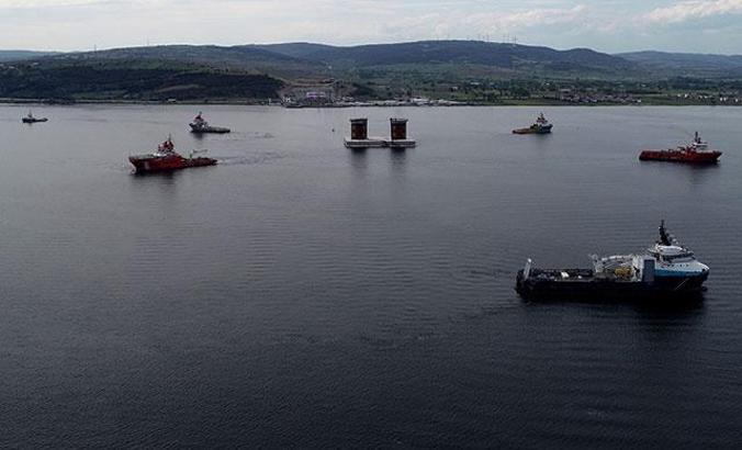 1915 Çanakkale Köprüsü kule kesonları batırılıyor
