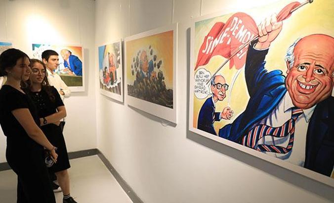 Süleyman Demirel karikatürleri sergisi ziyarete açıldı