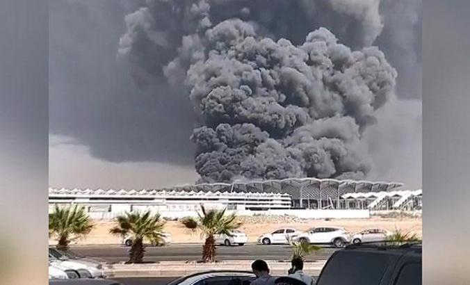 Suudi Arabistan’da tren istasyonunda yangın