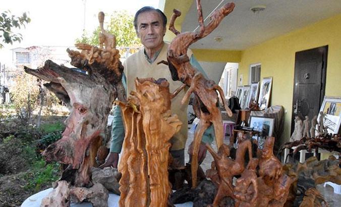 Ağaç köklerine şekil veriyor