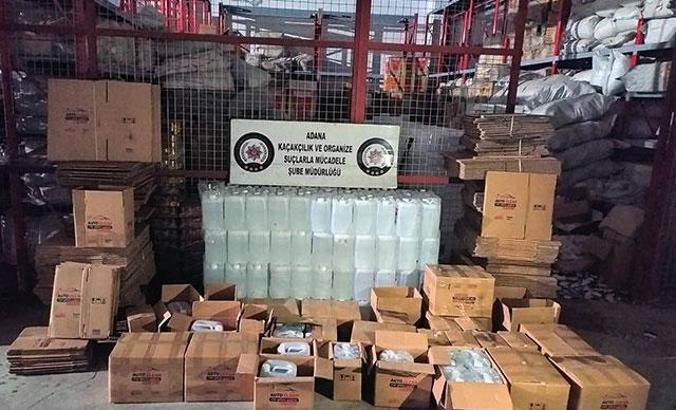 Adana'da bin litre etil alkol ele geçirildi