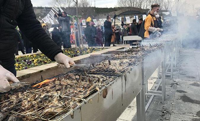 Ankara'daki Balık Festival'inde 2 ton hamsi dağıtıldı