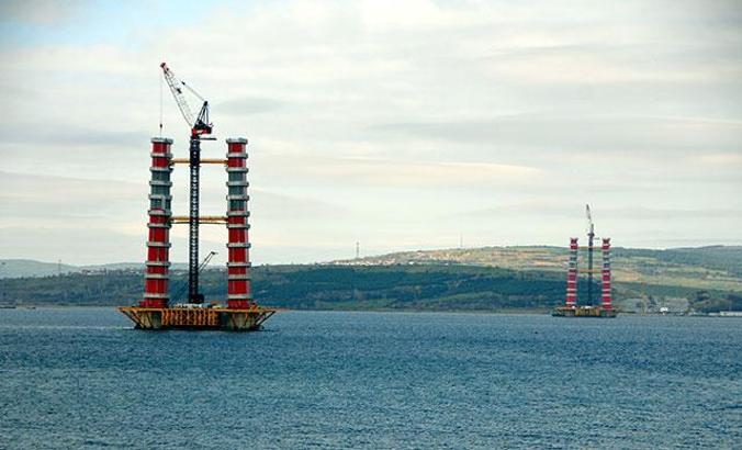 1915 Çanakkale Köprüsü ayakları 110 metreye ulaştı