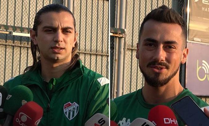 Bursasporlu oyuncular Emirhan Aydoğan ve Çağlar Şahin Akbaba açıklamalarda bulundu