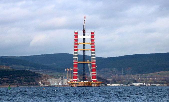 1915 Çanakkale Köprüsü ayakları 143 metreye ulaştı