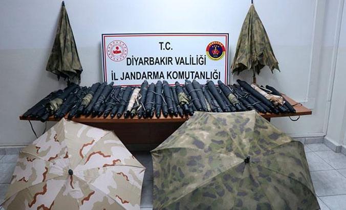 PKK'lıların, İHA'lardan gizlenmek için kullandıkları 364 termal şemsiye ele geçirildi