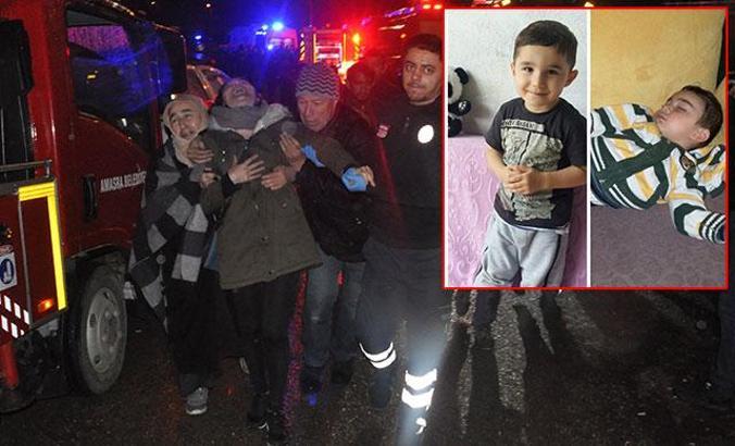 Babaanne ve torunları yangında öldü