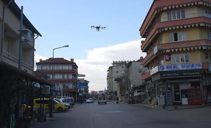 Karacasu drone ile dezenfekte ediliyor