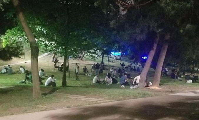 Şişli'deki Maçka Parkı'nda horon teptiler nargile içtiler