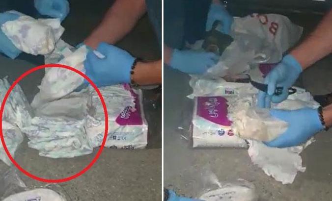 Bebek bezlerinin içerisinde gizlenmiş uyuşturucu bulundu: 1 tutuklama