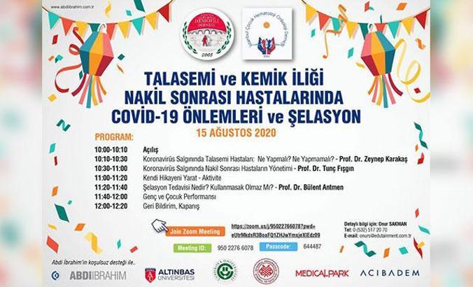 Talasemi hastası çocuklar doktorlarıyla internette buluştu