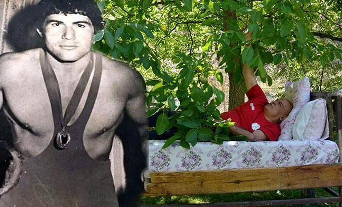 Trafik kazasında felç olan pehlivan, hayata tuş olmadı