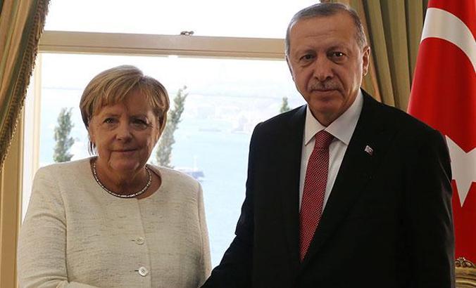 Cumhurbaşkanı Erdoğan, Almanya Başbakanı Merkel ile görüştü