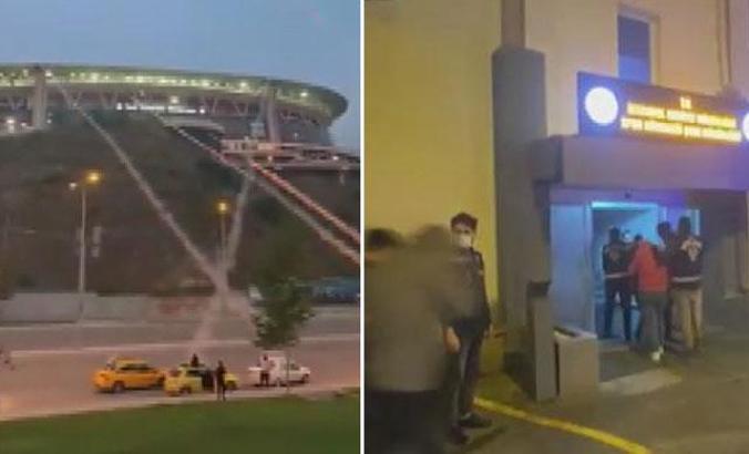 Derbide saha dışından içeriye meşale atanlar yakalandı