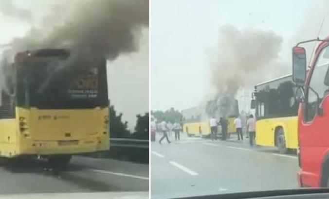 Arnavutköy'de İETT otobüsündeki yangın paniğe neden oldu