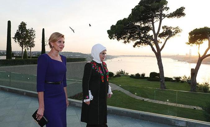 Emine Erdoğan Ukrayna Devlet Başkanı'nın Eşi ile Vahdettin Köşkü'nde