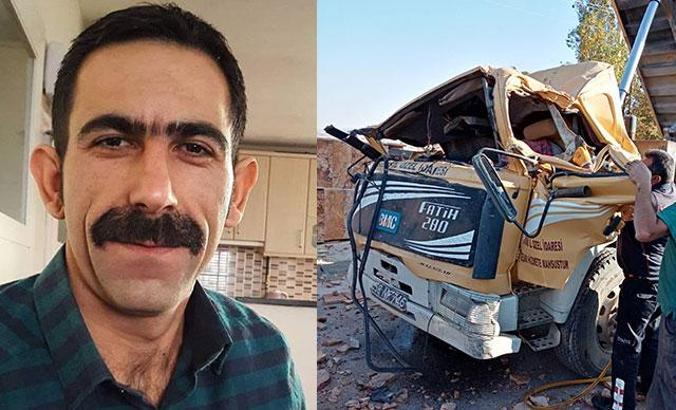 Damperi açık unutulan kamyon mermer bloklara çarptı, sürücü öldü