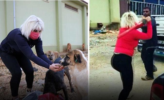 Hayvansever kadın köpeklerin mamalarını çalan kişiyi beyzbol sopasıyla dövdü