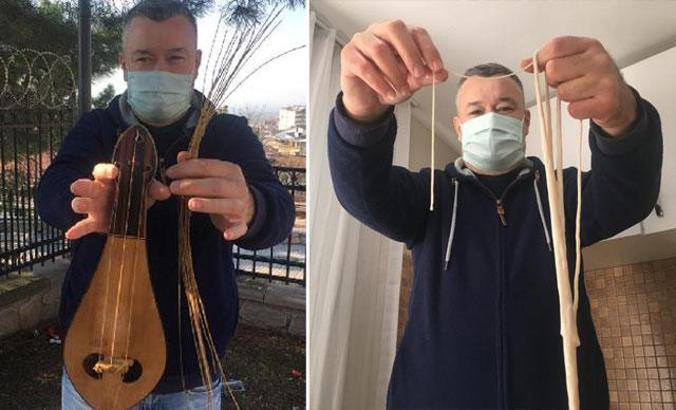 Bağırsaktan enstrüman teli yapıyor