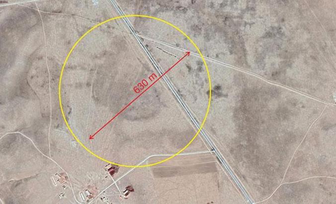 Karapınar'da bu kez de üzerinden yol geçen 630 metre çapında obruk tespit edildi