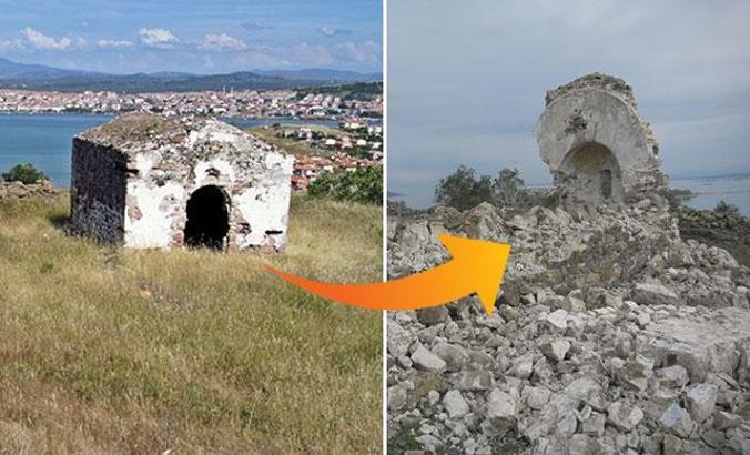 250 yıllık manastır şapeli defineci kazıları nedeniyle yıkıldı