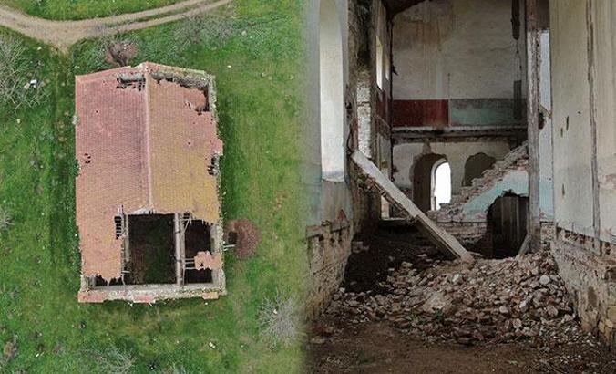 Defineciler tarihi kiliseyi talan etti...  Kazılmadık yer bırakmadılar