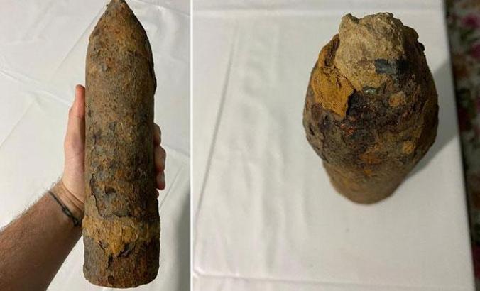 Toprağı kazdı patlamamış havan mermisi buldu