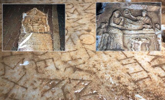 İnşaat bahçesinde Erken Roma Dönemi'ne ait 2 bin yıllık mezar steli bulundu