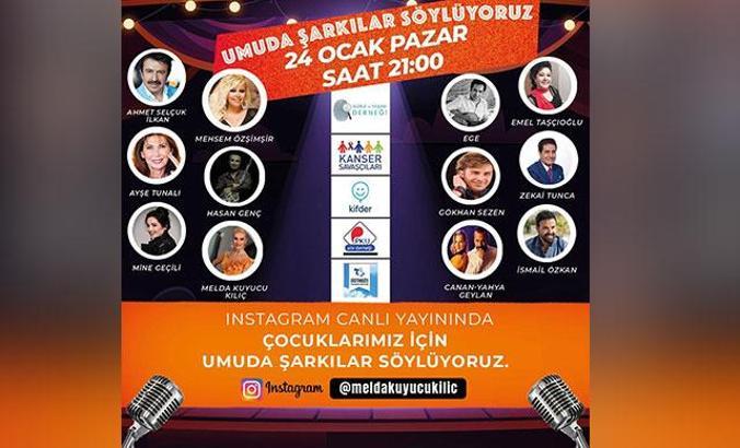 Şifa arayan çocuklara sanatçılardan şarkılarla destek