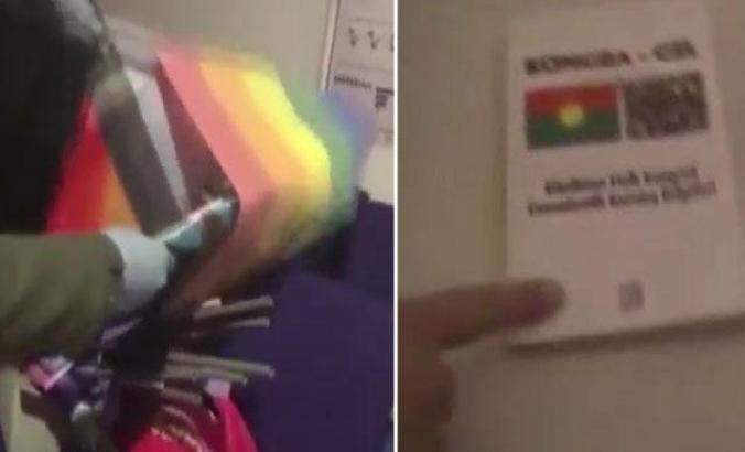 Boğaziçi Üniversitesi önünde Kabe fotoğrafının yere serilmesi... Güzel Sanatlar ile LGBTİ+ kulübündeki arama polis kamerasında