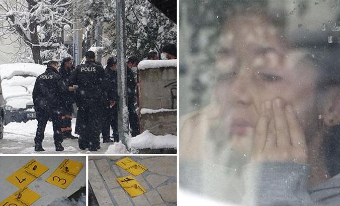 Babası evinin kapısında öldürüldü, polislerin incelemesini gözyaşı içinde izledi