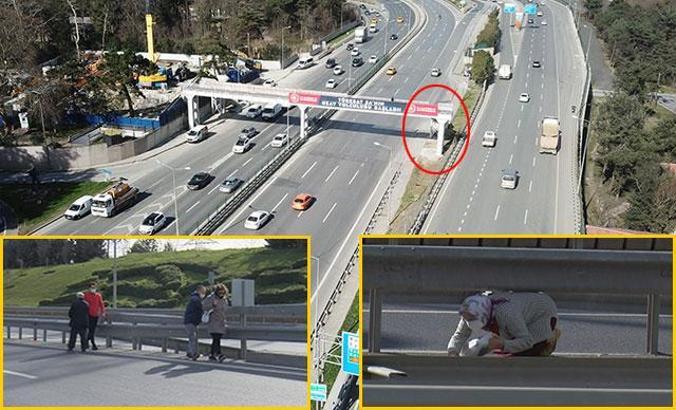 Hasdal'da mezarlığa ulaşmak isteyenlerin üst geçit şaşkınlığı... Kızım arıyor 'Anne ulaştın mı?' diye soruyor