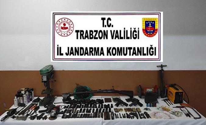 Düzköy’de kaçak silah atölyesi ortaya çıkarıldı