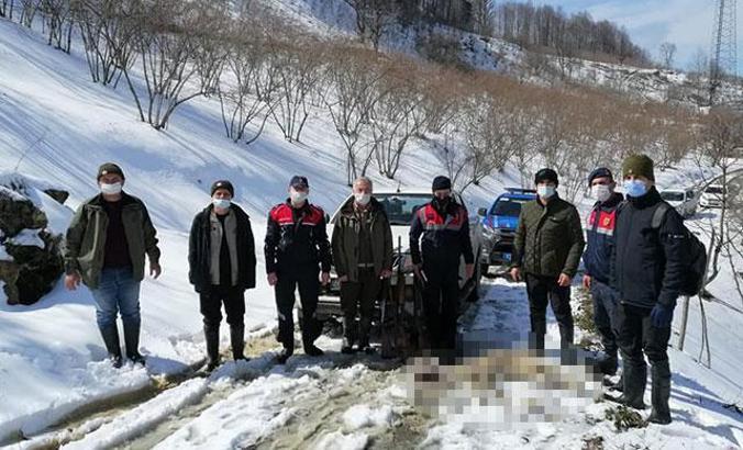 Avladıkları karacayı sırtlarında taşırken yakalandılar