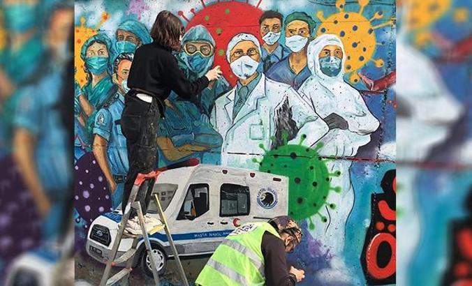 Kartal’ın en işlek caddesi ‘Filyasyon’ adı verilen resimlerle renklendirildi