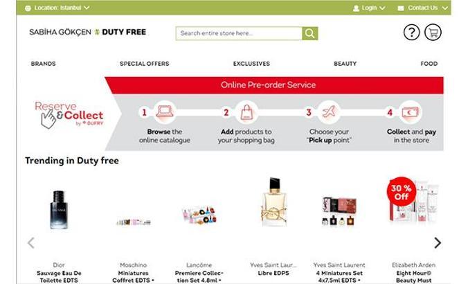 Sabiha Gökçen Havalimanı’ndaki duty free mağazası artık internetten satış yapıyor