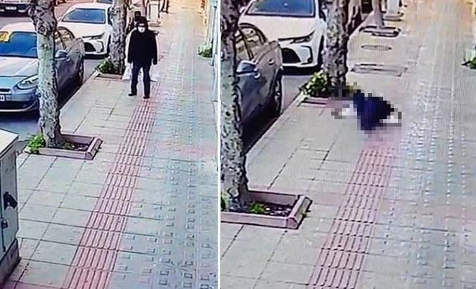 Kaldırımda yürürken rahatsızlanıp hayatını kaybetti, o anlar kamerada