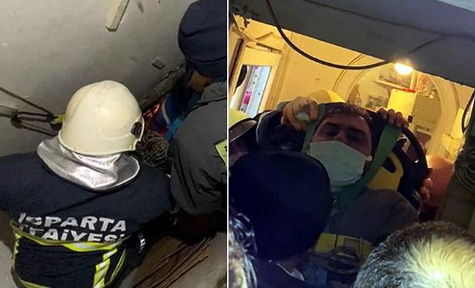 Isparta'da yük asansörü düştü: 2 yaralı