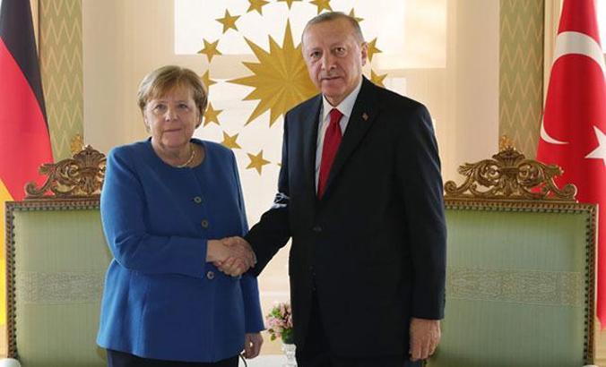 Cumhurbaşkanı Erdoğan, Almanya Başbakanı Merkel ile görüştü