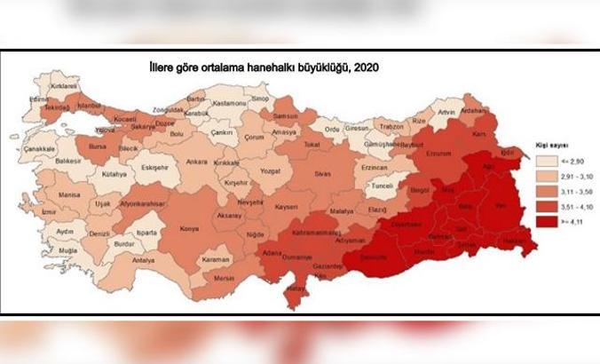 TÜİK: Ortalama hanehalkı büyüklüğü 3.30 kişiye geriledi