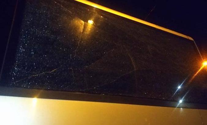 Adana'da, Samsunspor otobüsüne taşlı saldırı