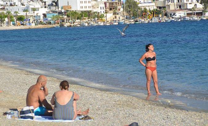 Bodrum sahilleri turistlere kaldı