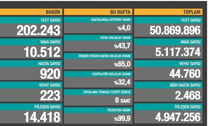 Koronavirüs salgınında can kaybı 44 bin760'a yükseldi
