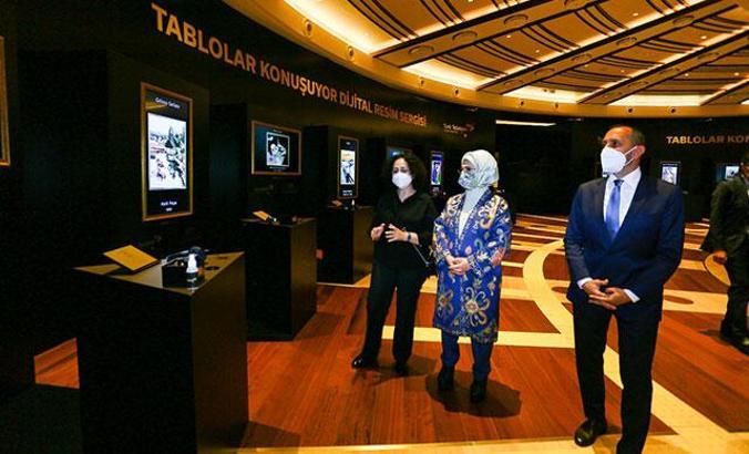 Emine Erdoğan, Millet Kütüphanesi'nde dijital resim sergisini açtı