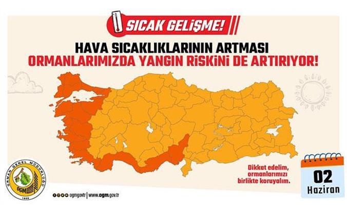 Orman yangınlarında Ege ve Akdeniz için kırmızı alarm