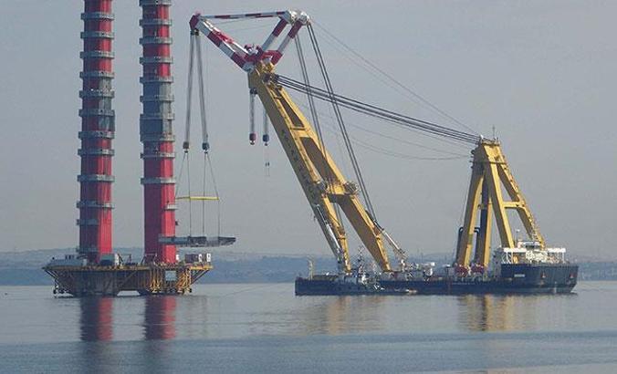 1915 Çanakkale Köprüsü kulesine ilk tabliye bloğu sevkiyatı