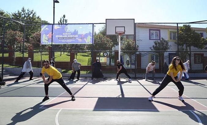 Sosyal mesafeli sabah sporu yeniden başladı