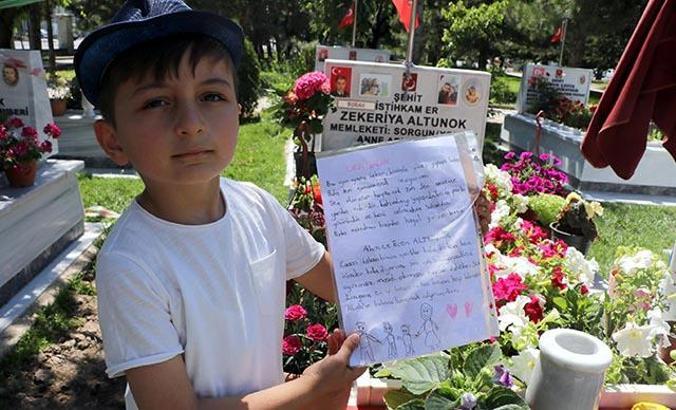 6 yaşındaki şehit oğlundan babasına duygulandıran mektup