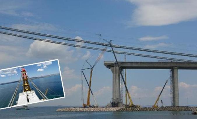 1915 Çanakkale Köprüsü’nde askı halatlarının montajı başladı